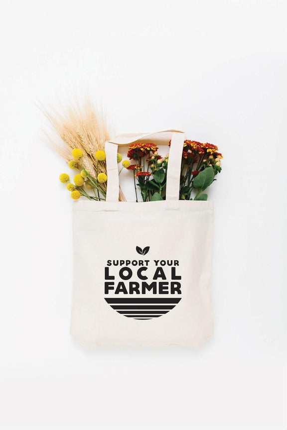 Large Natural Market Tote - Spread the Local Love